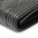 Chanel Black Caviar Quilted Compact Boy Wallet Accessories Chanel