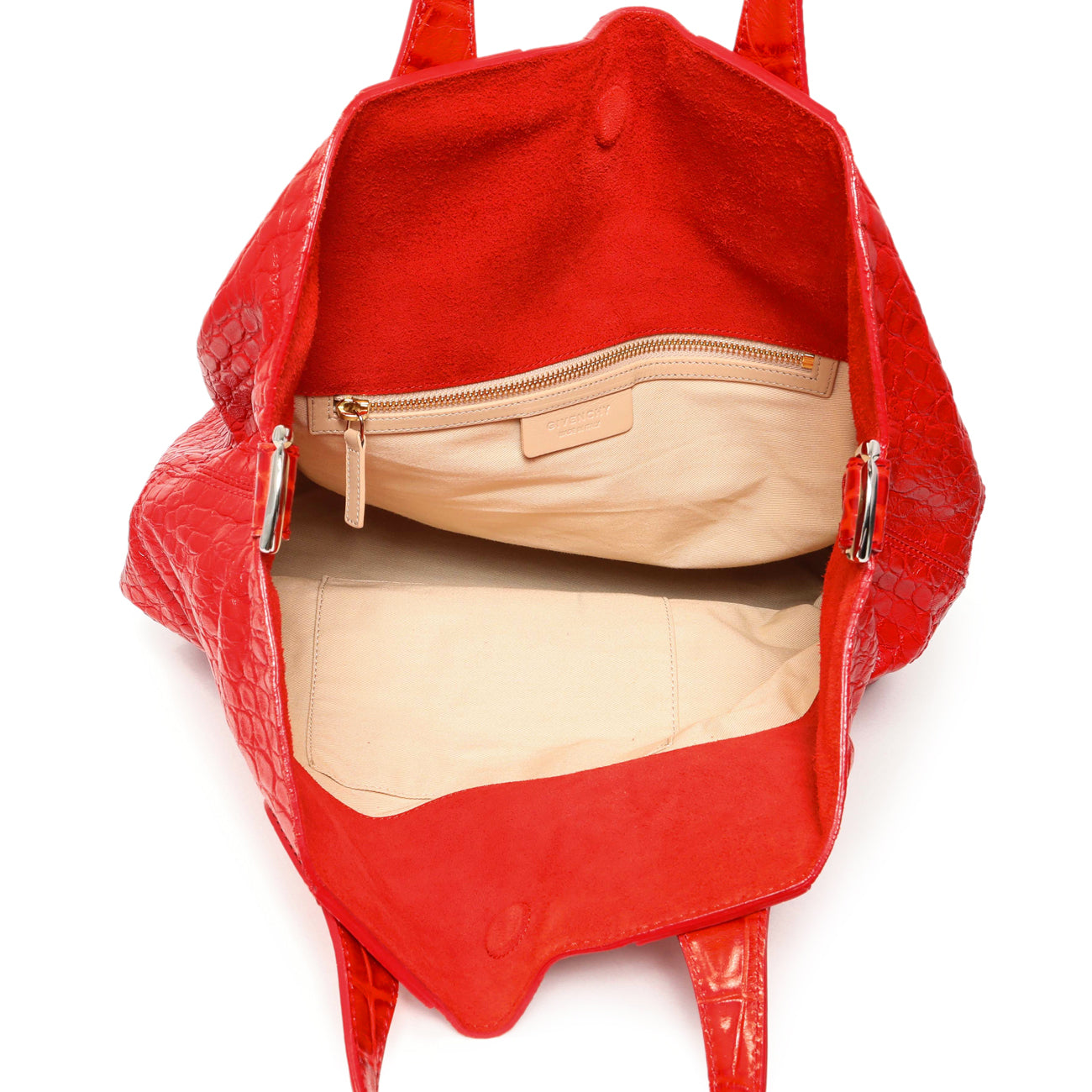 Givenchy Red Crocodile Embossed Calfskin North South Nightingale