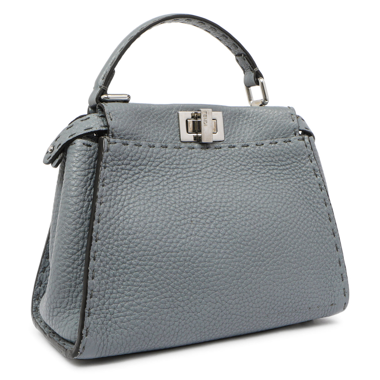 Fendi Tempesta Calfskin Romano Selleria Mini Peekaboo Iconic Satchel