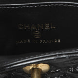 Chanel Black Shiny Aged Calfskin Quilted Mini Nano Kelly Shopper Handbags Chanel