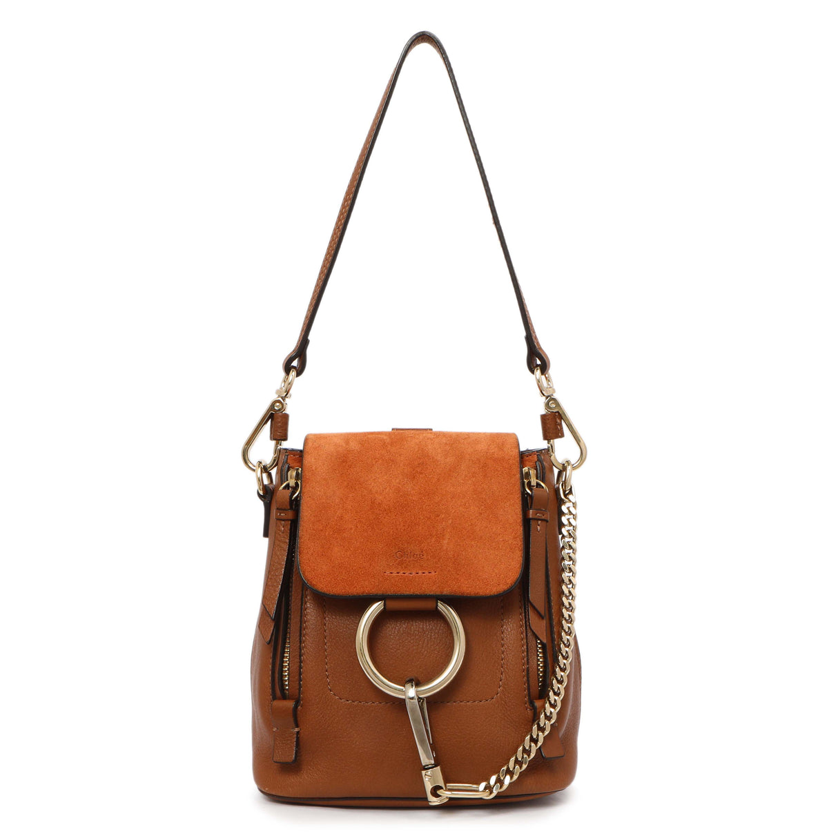 Chloe Tan Suede Calfskin Mini Faye Backpack