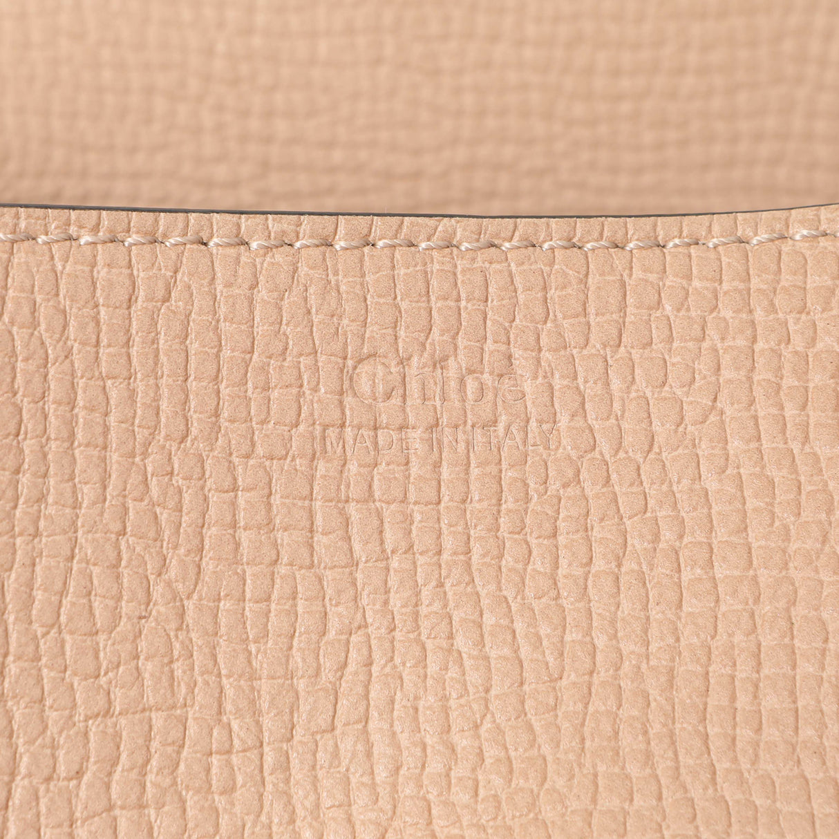 Chloe Beige Caramel Grained Calfskin Mini Drew Shoulder Bag