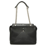 Fendi Black Nappa Trapuntata Medium DotCom Click Chain Satchel