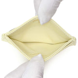 Chanel Yellow Quilted Caviar Card Holder Accessories Chanel
