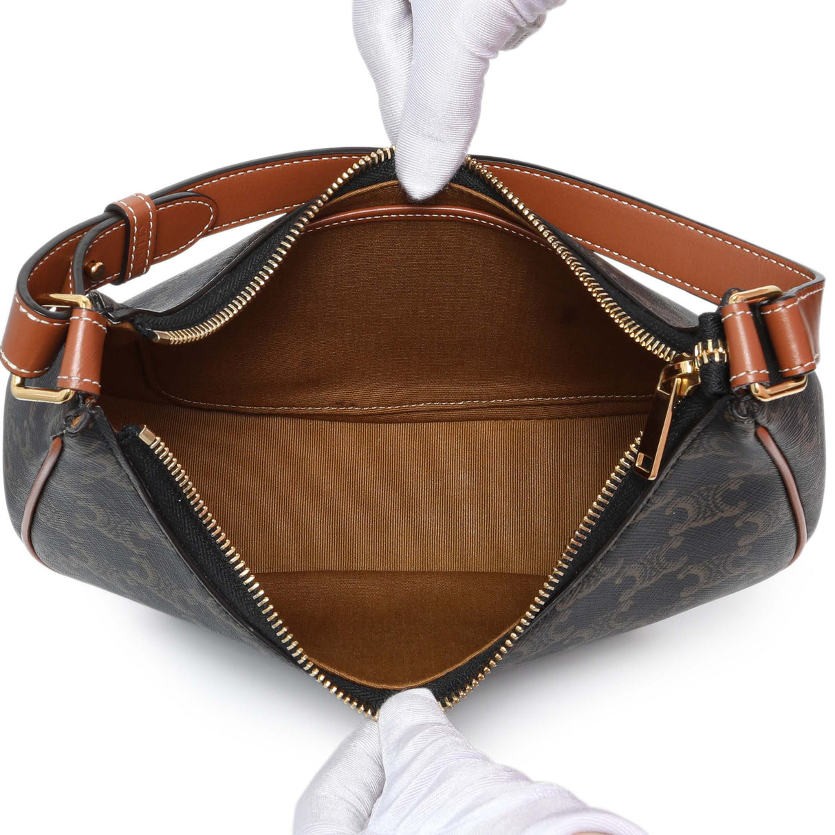 Celine Triomphe Canvas Calfskin Ava Shoulder Bag