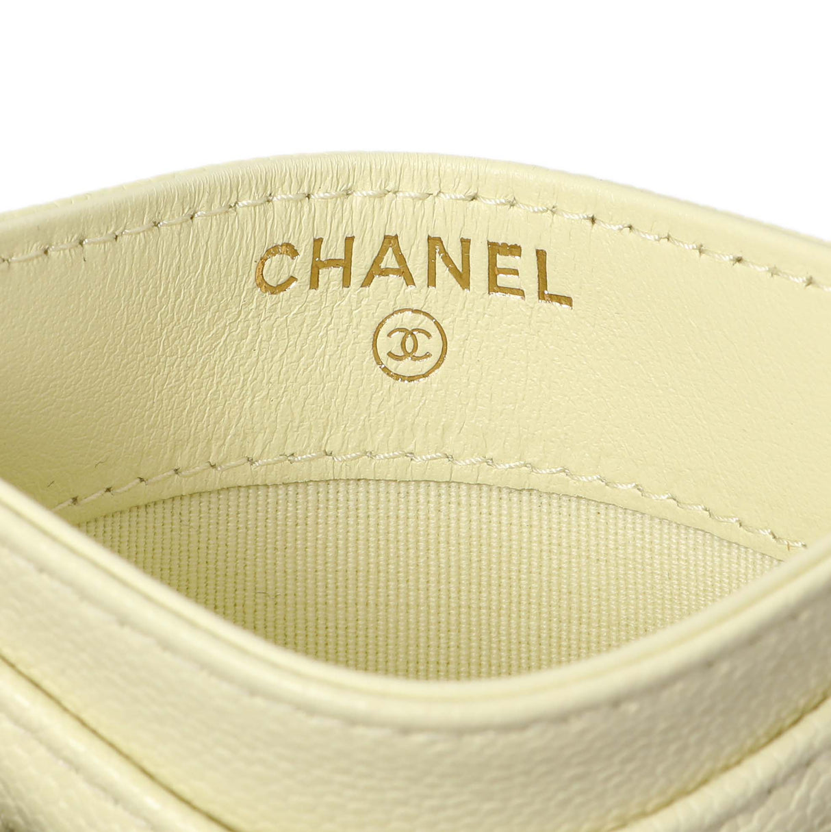 Chanel Yellow Quilted Caviar Card Holder Accessories Chanel