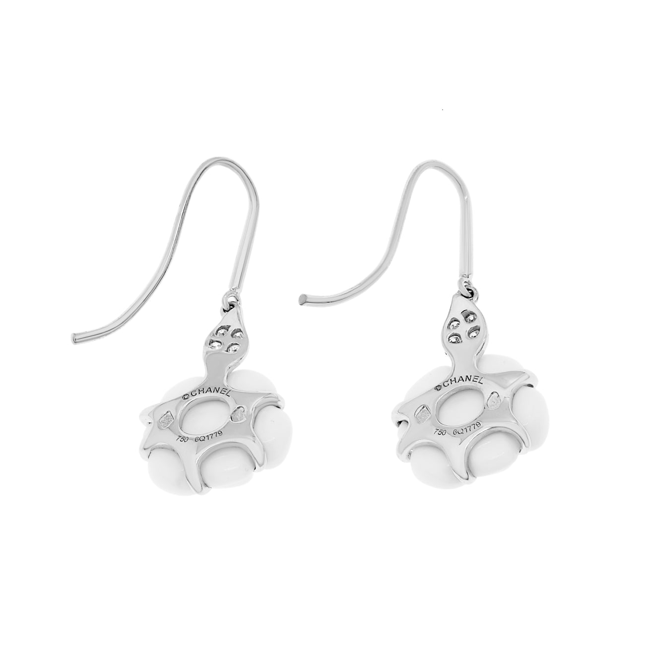 White gold chanel earrings sales