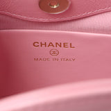 Chanel Pink Shiny Crumpled Calfskin Quilted Nano 31 Shopping Bag