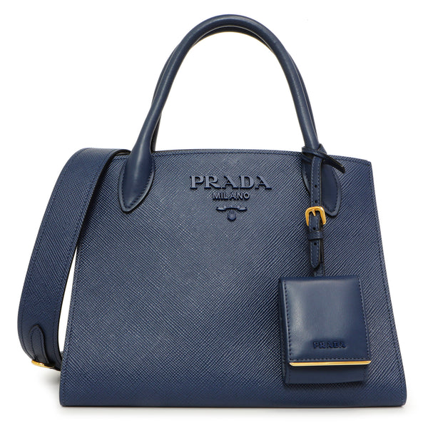 PRADA 青 レザー トートバッグ 0L0A0245_298eb738-f532-4d68-