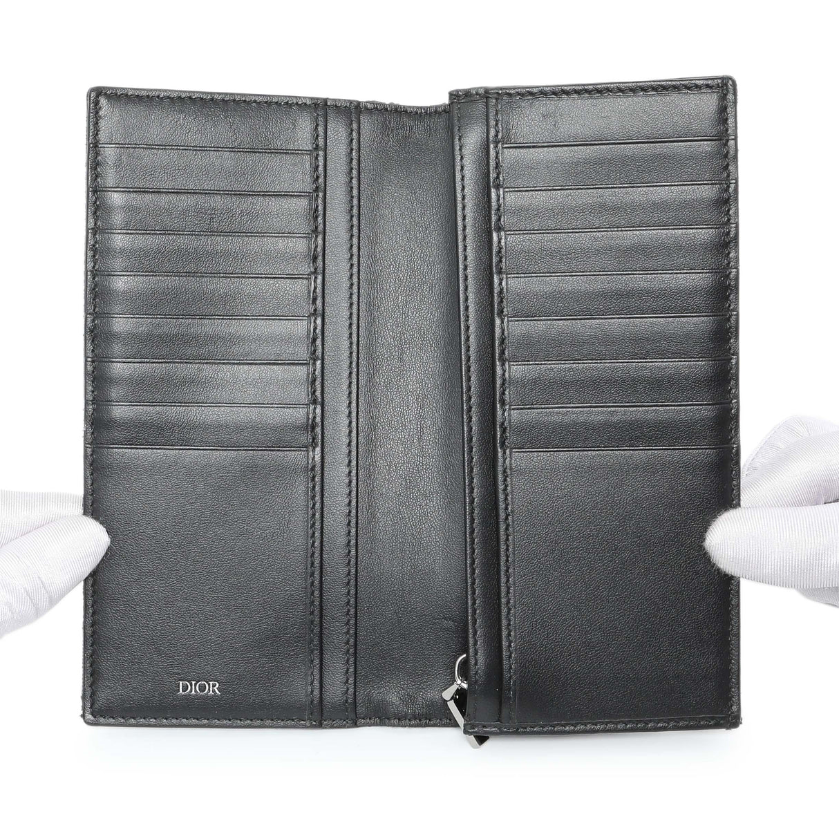 Christian Dior Homme Oblique Jacquard Vertical Bifold Long Wallet Accessories Christian Dior