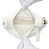 Chanel White Lambskin Quilted Chain Around Pouch Handbags Chanel