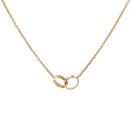 Cartier 18K Rose Gold Interlocking Love Pendant Designer Jewellery Cartier