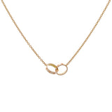 Cartier 18K Rose Gold Interlocking Love Pendant Designer Jewellery Cartier