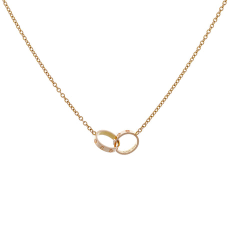 Cartier 18K Rose Gold Interlocking Love Pendant Designer Jewellery Cartier
