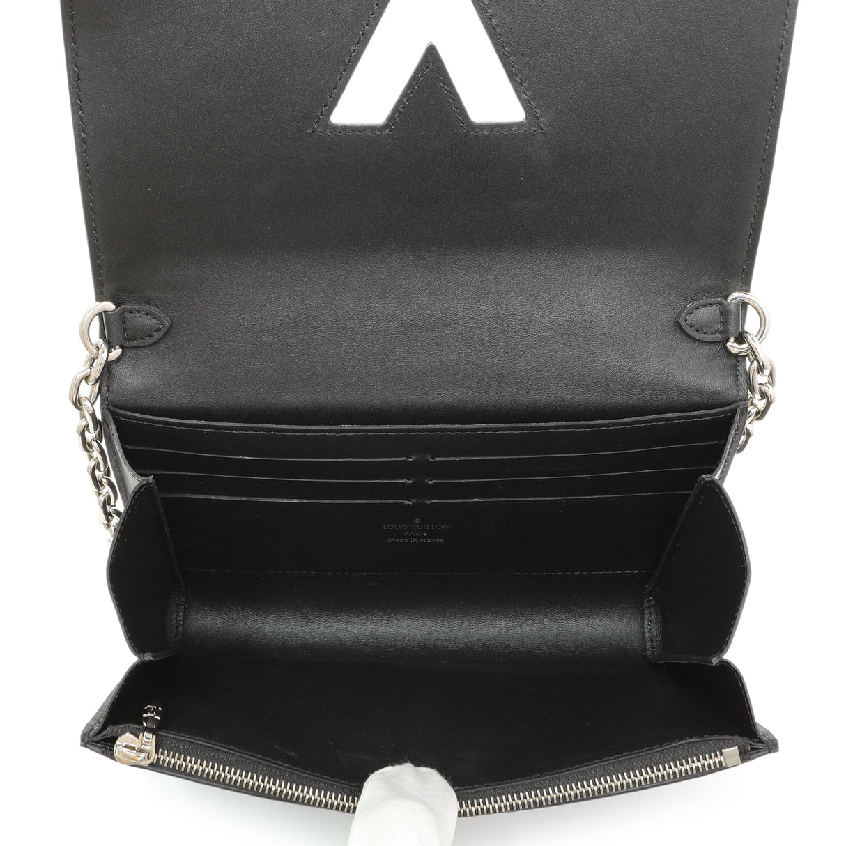 Louis Vuitton Black Epi Monogram Twist Chain Wallet Handbags Louis Vuitton