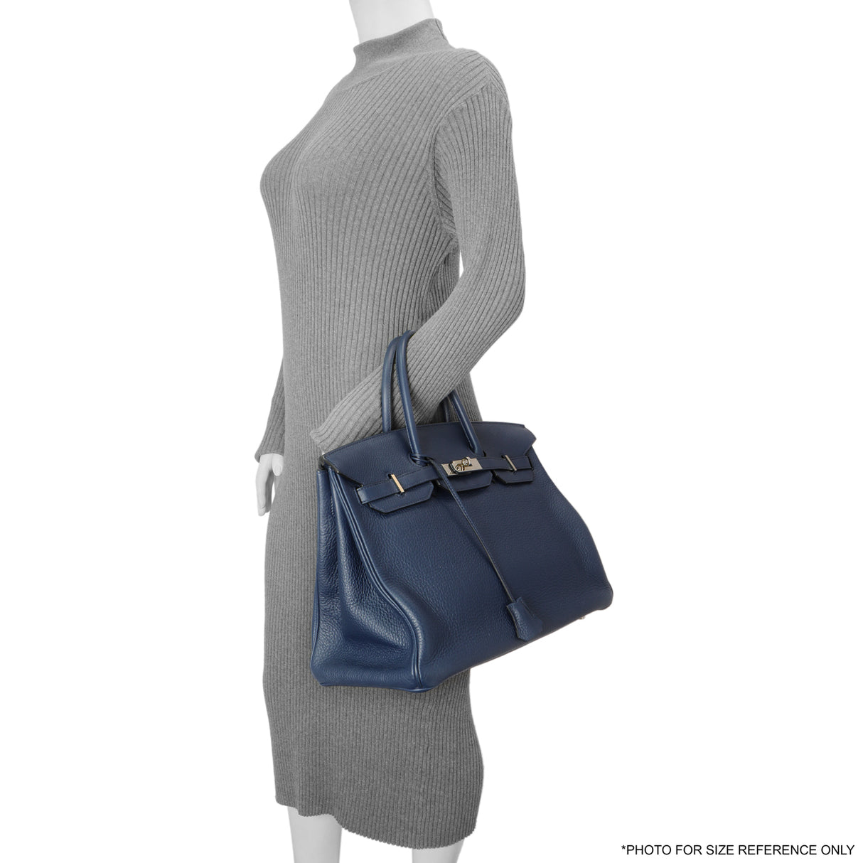 Hermes Bleu Saphir Clemence Birkin 35