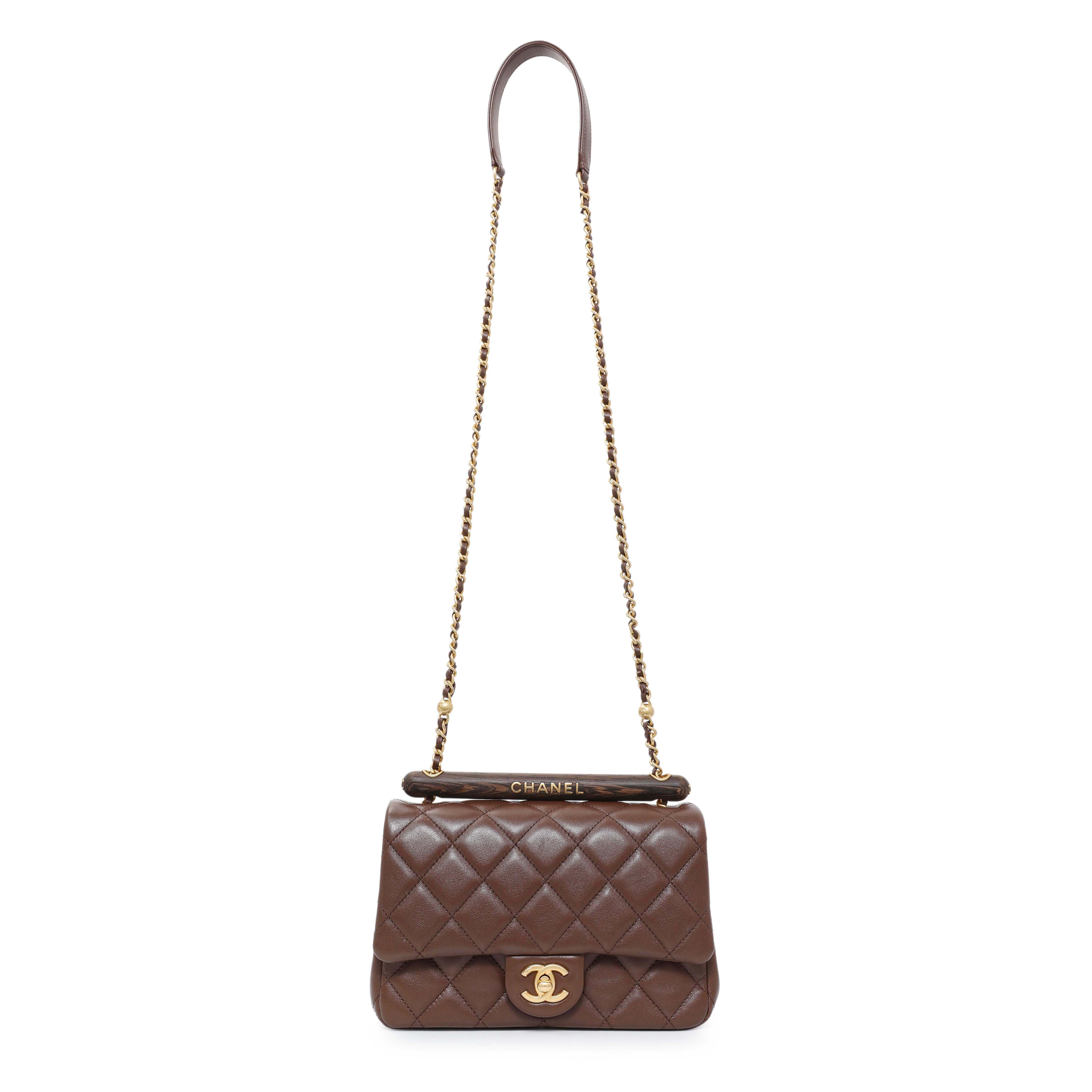 Chanel Brown Quilted Lambskin Mini Wenge Wood Flap – Modaselle