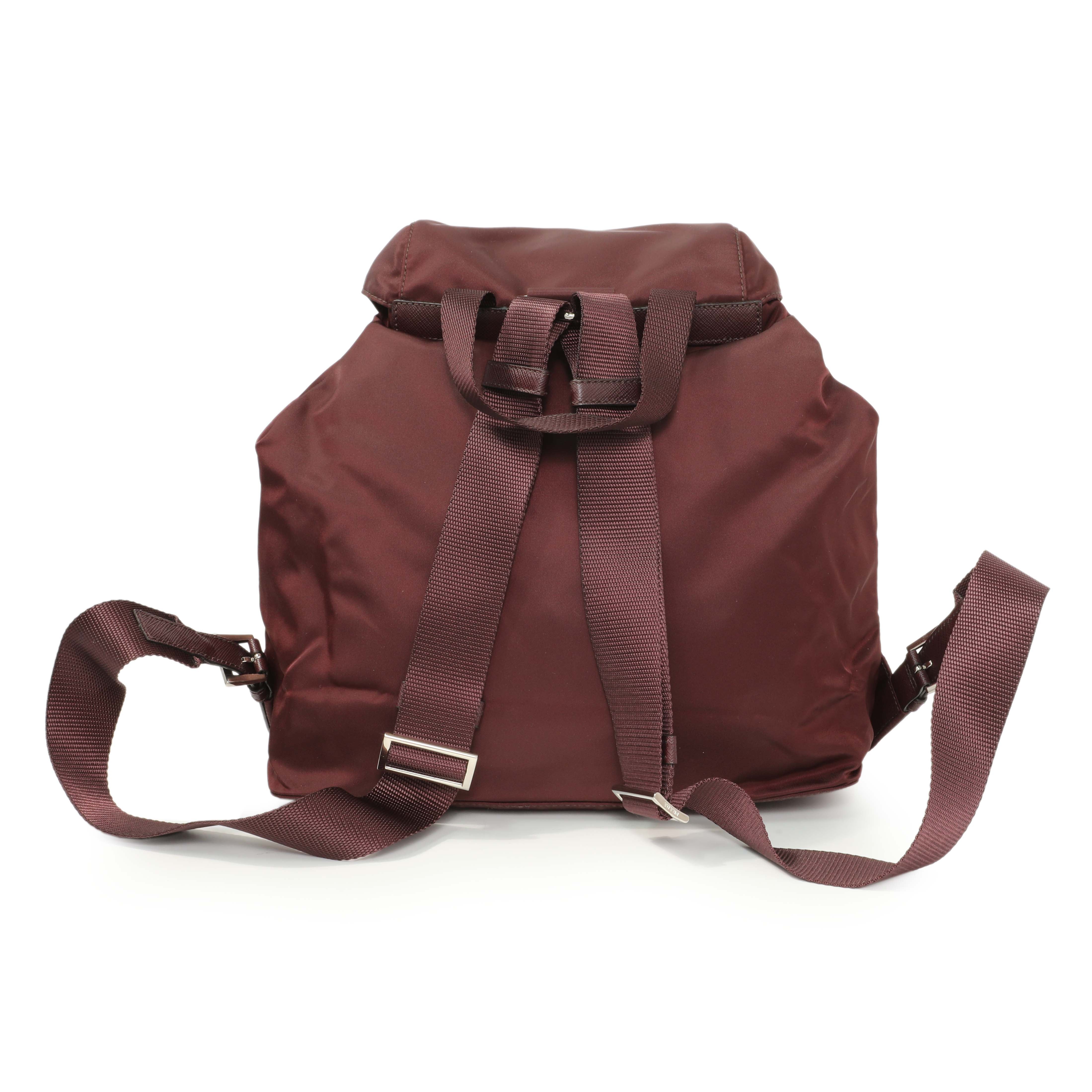 Prada Bordeaux Nylon Vela Medium Backpack – Modaselle
