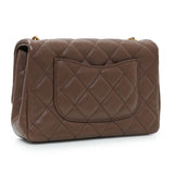 Chanel Brown Quilted Lambskin Mini Wenge Wood Flap