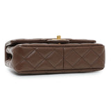 Chanel Brown Quilted Lambskin Mini Wenge Wood Flap
