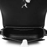 Saint Laurent Black Glazed Calfskin Monogram Medium Solferino