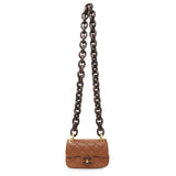 Chanel Light Brown Lambskin Wenge Quilted Mini Fashion Wood Square Flap Handbags Chanel