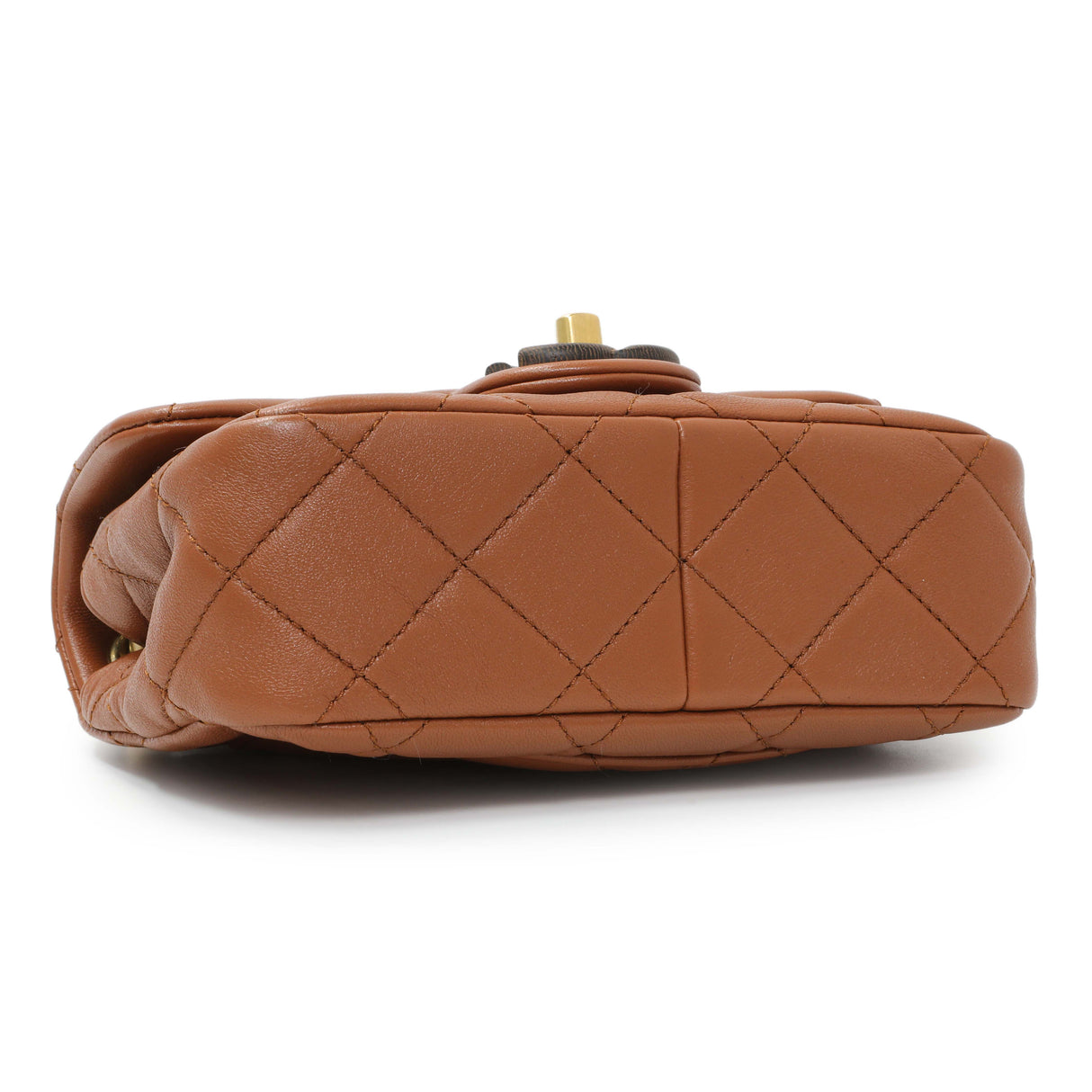 Chanel Light Brown Lambskin Wenge Quilted Mini Fashion Wood Square Flap Handbags Chanel