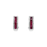 14K White Gold 1.40 Carat Ruby Diamond Earrings