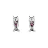 14K White Gold 1.40 Carat Ruby Diamond Earrings