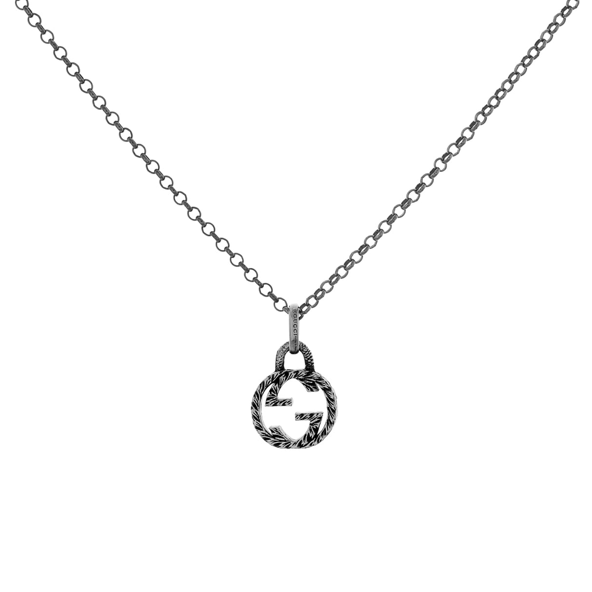 Gucci Sterling Silver Interlocking G Pendant Necklace Designer Jewellery Gucci