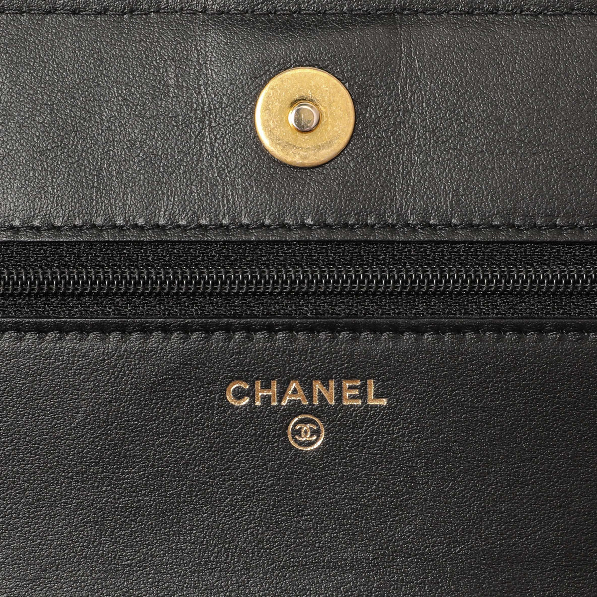 Chanel Black Quilted Caviar Boy Wallet On Chain WOC