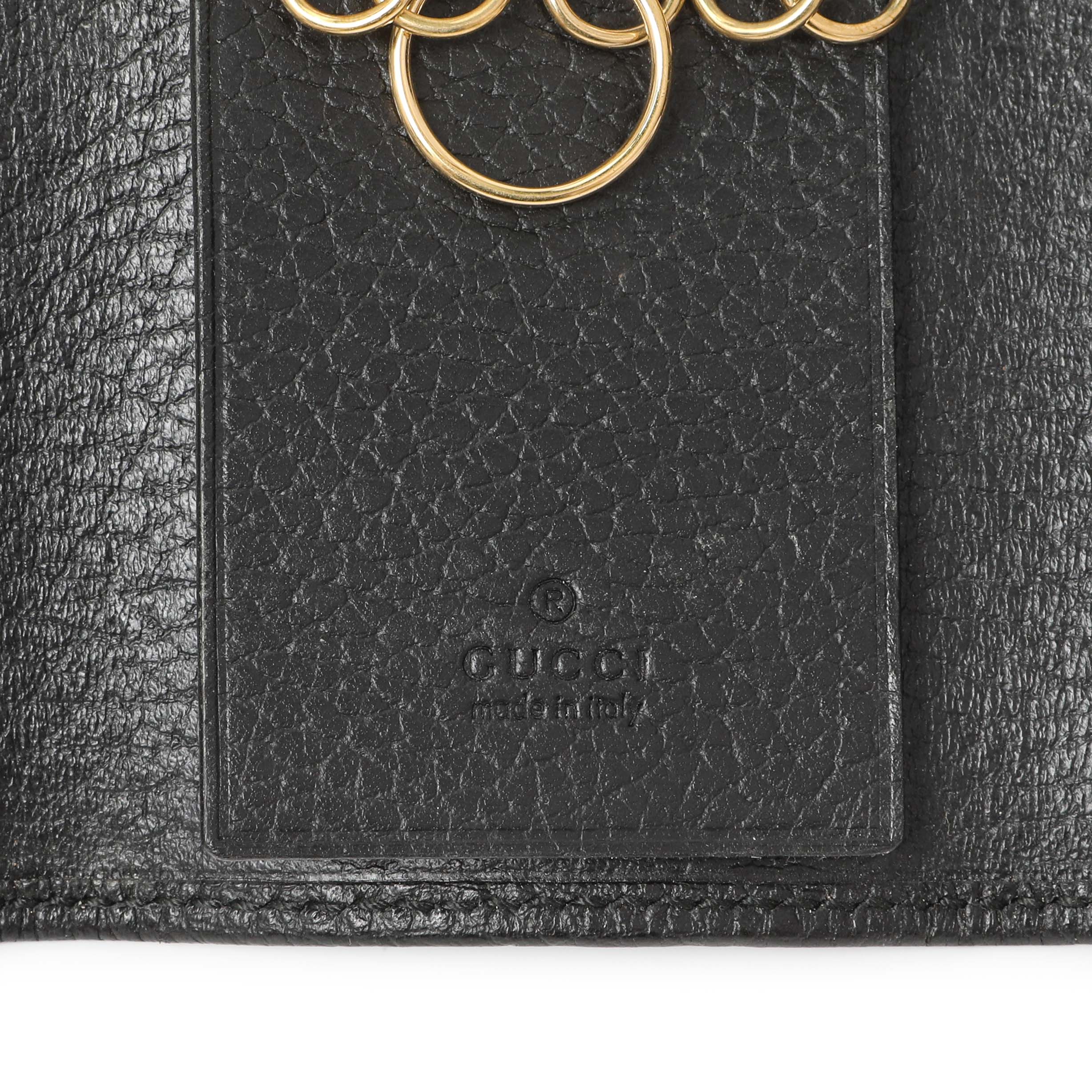 Gucci Black Pebbled Calfskin GG Marmont 6 Key Holder – Modaselle