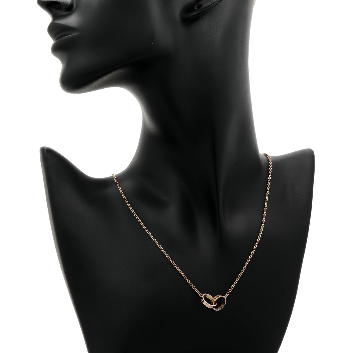 Cartier 18K Rose Gold Interlocking Love Pendant Designer Jewellery Cartier