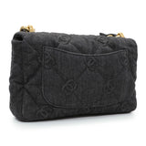 Chanel Black Quilted Denim Medium Funky Town Flap Handbags Chanel