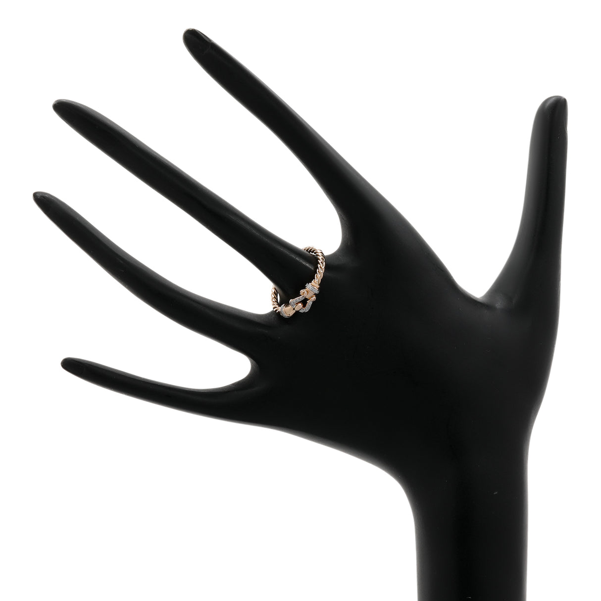 David Yurman 18K Rose Gold Diamond Petite Buckle Ring Designer Jewellery David Yurman