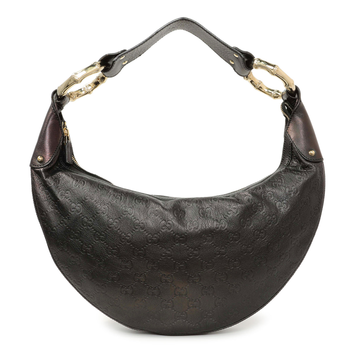 Gucci Guccissima Half Moon Bamboo Ring Hobo