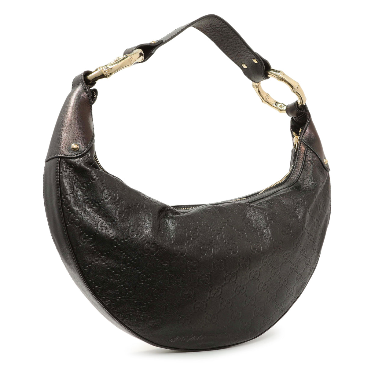 Gucci Guccissima Half Moon Bamboo Ring Hobo