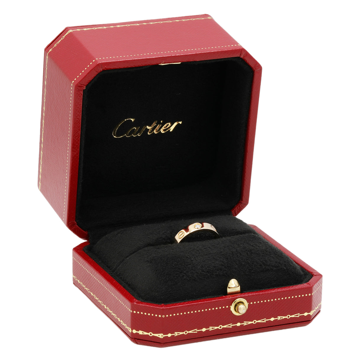 Cartier 18K Yellow Gold 1 Diamond Love Wedding Band Designer Jewellery Cartier