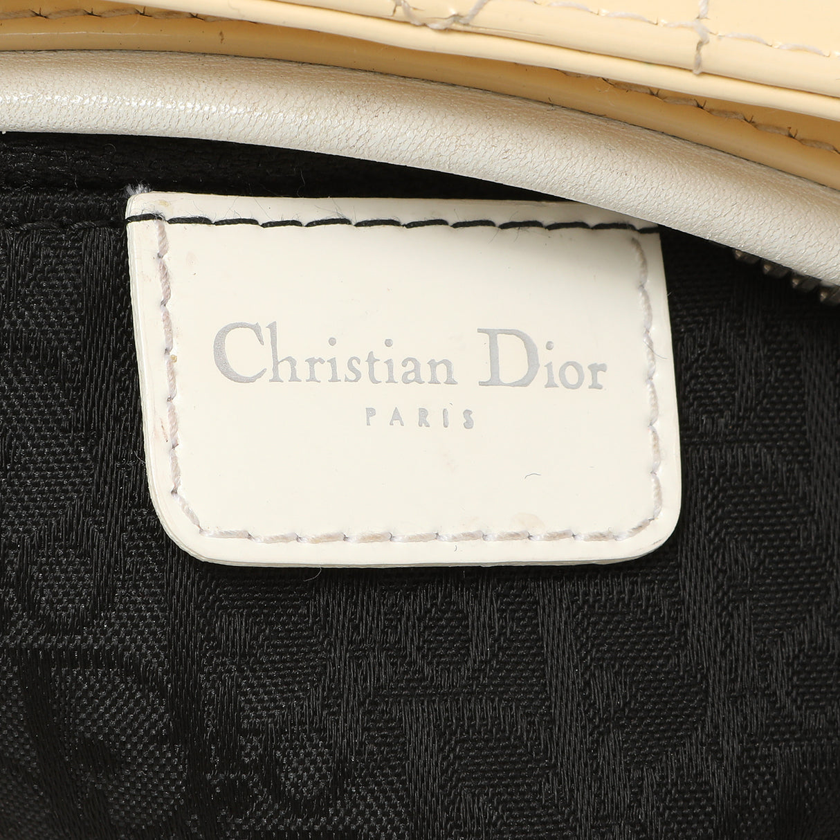 Christian Dior Ivory Patent Cannage Medium Lady Dior