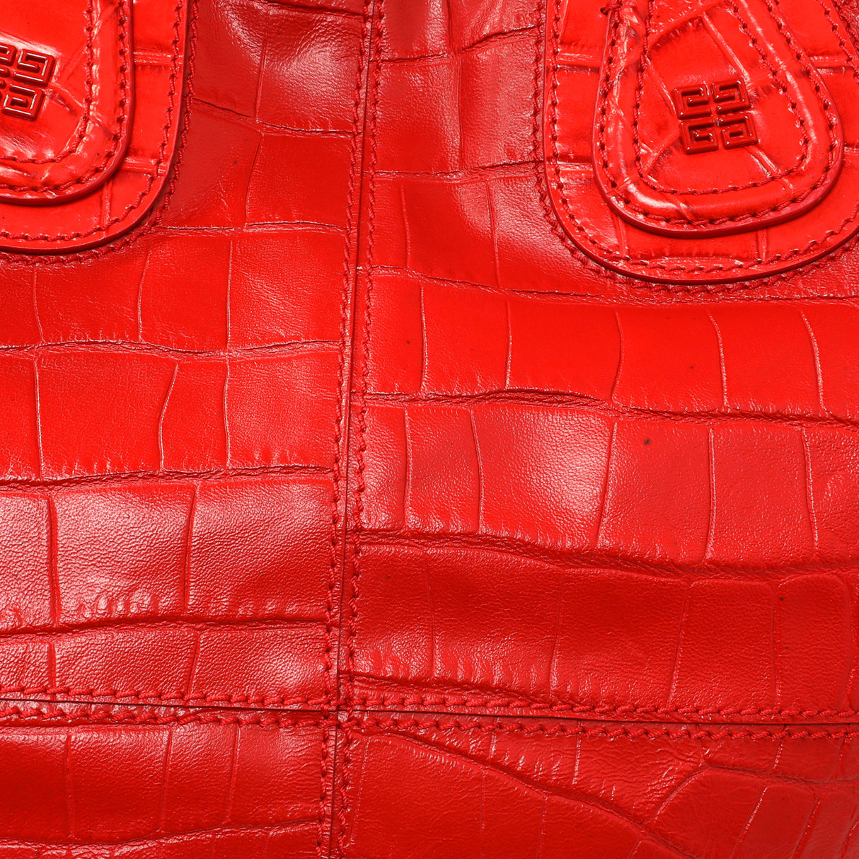 Givenchy Red Crocodile Embossed Calfskin North South Nightingale