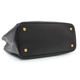 Prada Black Saffiano Medium Galleria Double Zip Tote Handbags Prada