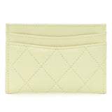 Chanel Yellow Quilted Caviar Card Holder Accessories Chanel