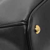 Prada Black Saffiano Medium Galleria Double Zip Tote Handbags Prada