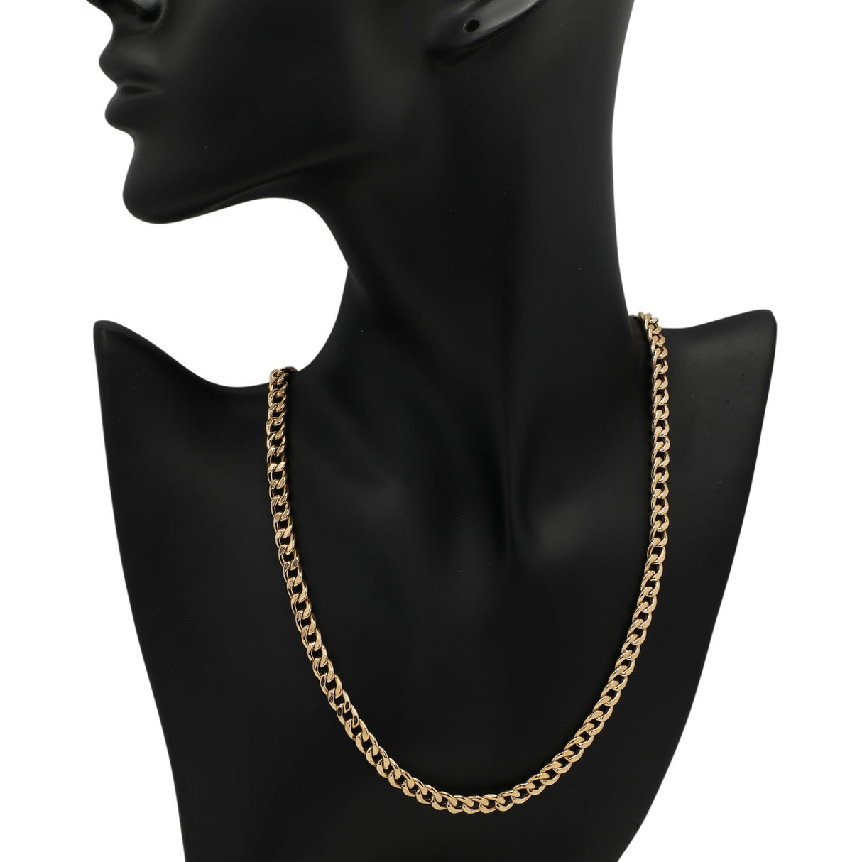 18K Yellow Gold Curb Link Chain Necklace