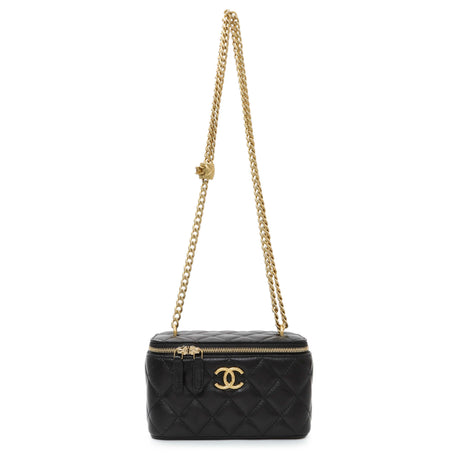 Chanel Black Quilted Lambskin Small Pillow Crush Vanity Case With Chain Handbags Chanel