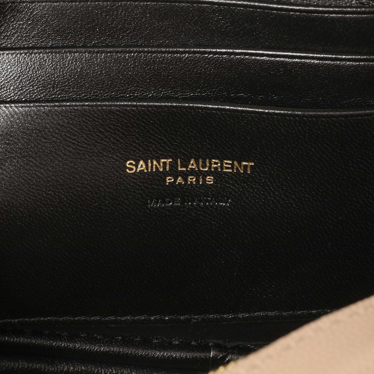 Saint Laurent Dark Beige Grain De Poudre Matelasse Monogram Mini Lou Camera Bag