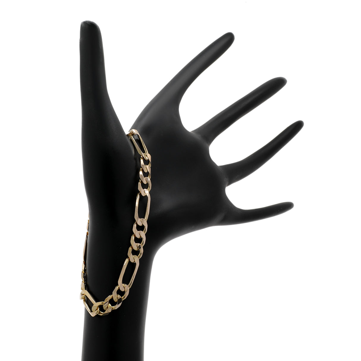 14K Yellow Gold Italian Figaro Bracelet Fine Jewellery Modaselle