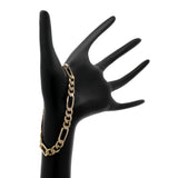 14K Yellow Gold Italian Figaro Bracelet Fine Jewellery Modaselle