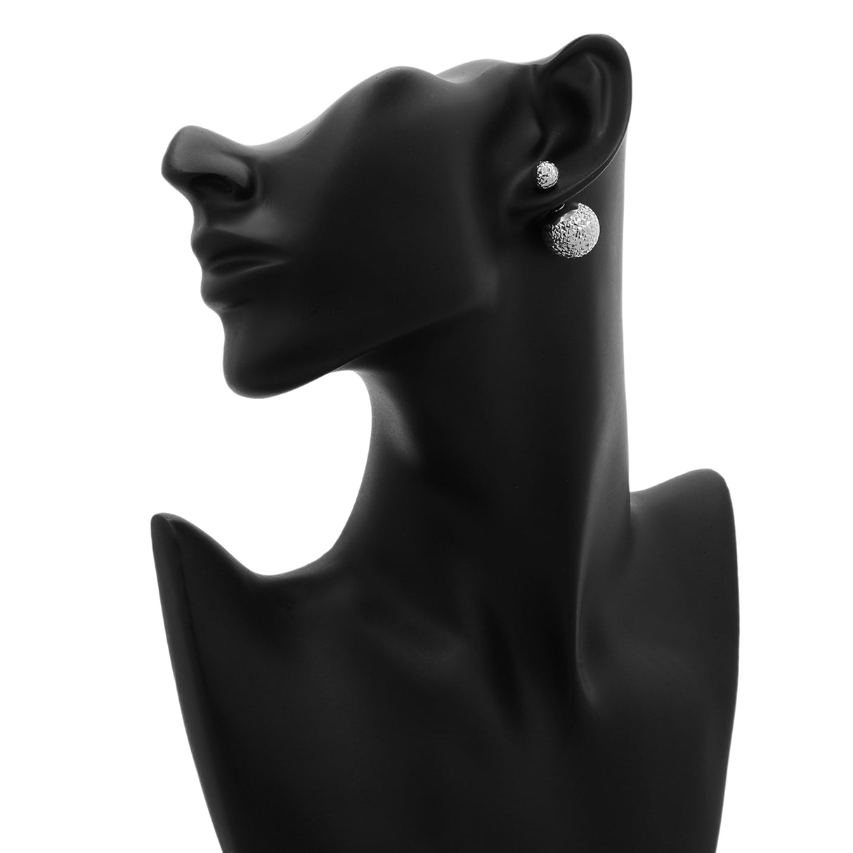 14k White Gold Diamond Cut Sphere Earrings Fine Jewellery Modaselle