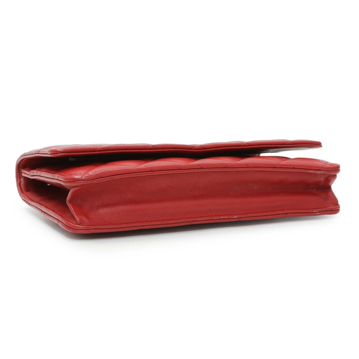 Chanel Red Quilted Calfskin Classic Wallet On Chain Handbags Chanel